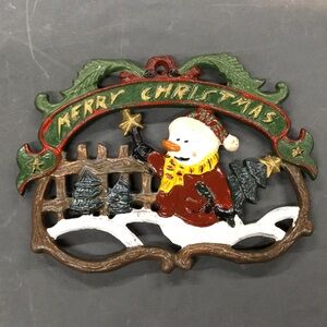 Vintage Cast Iron Christmas Trivet